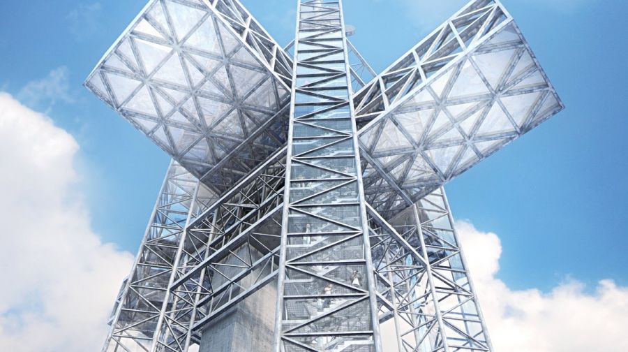 Titlis Turm: Stahlbau auf ber 300 Metern Hhe von RUCH